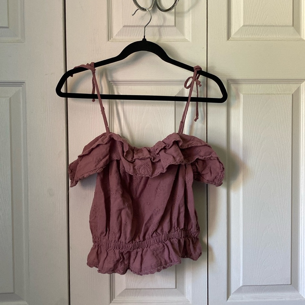 Eyelet Crop Tank Top